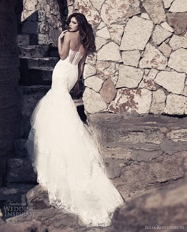 julia kontogruni wedding dresses 2013 fit flare gown illusion back