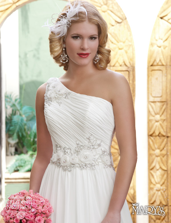 marys bridal 2013 unspoken romance one shoulder wedding dress 6127