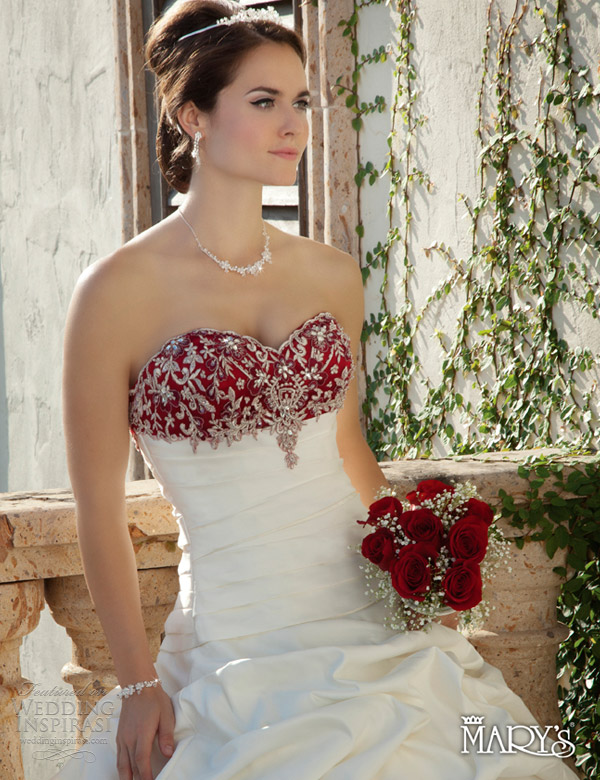 marys bridal 2013 unspoken romance wedding dress red style 6124