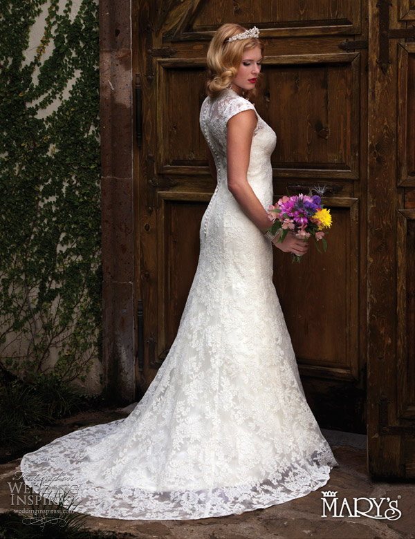 marys bridal unspoken romance 2013 lace wedding dress style 6125 full view