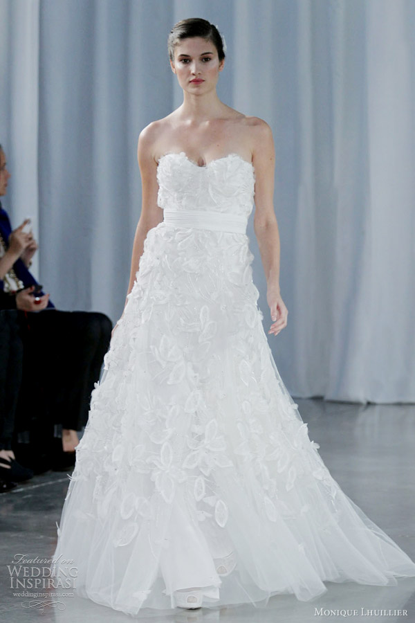 monique lhuillier bridal fall 2013 devine strapless wedding dress