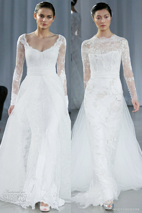 monique lhuillier long sleeve wedding dresses fall 2013 memory serendipity