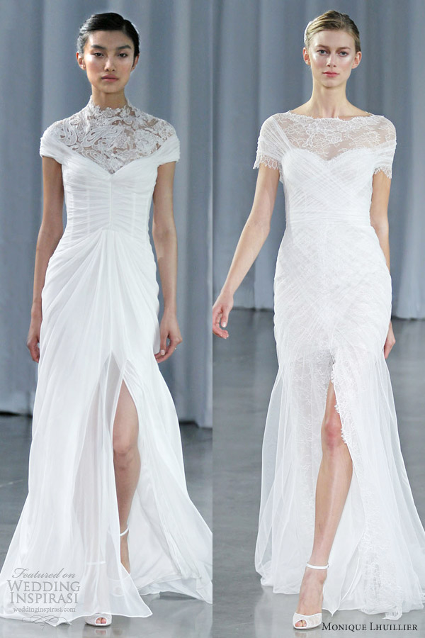 monique lhuillier wedding dresses fall 2013 cap sleeves