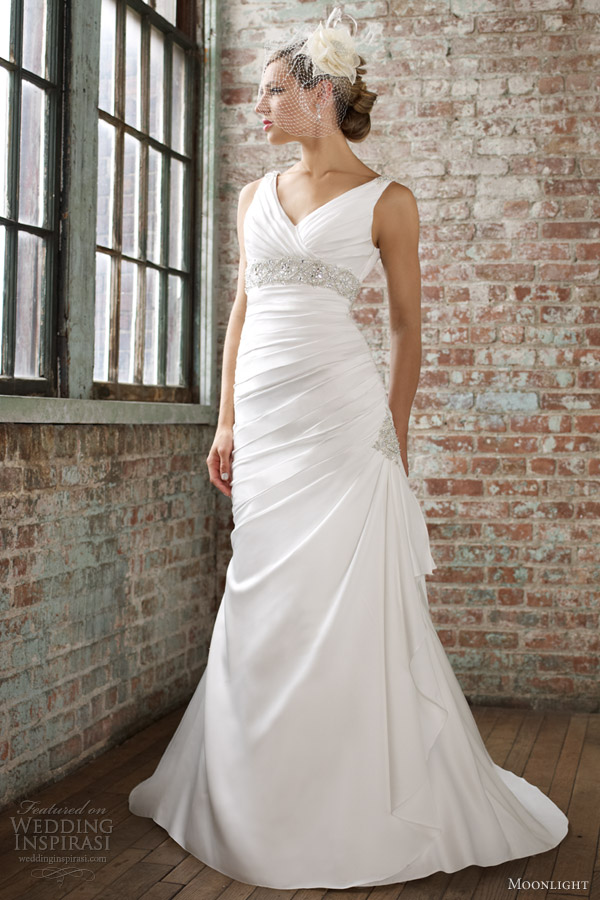 moonlight collection spring 2013 sleeveless a line wedding dress j6258