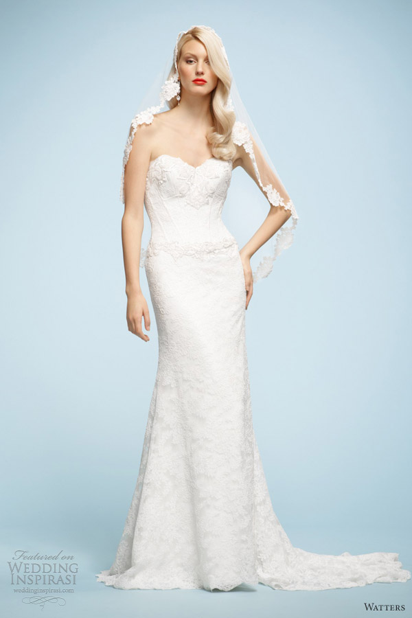 watters 2013 wedding dresses naya strapless lace gown