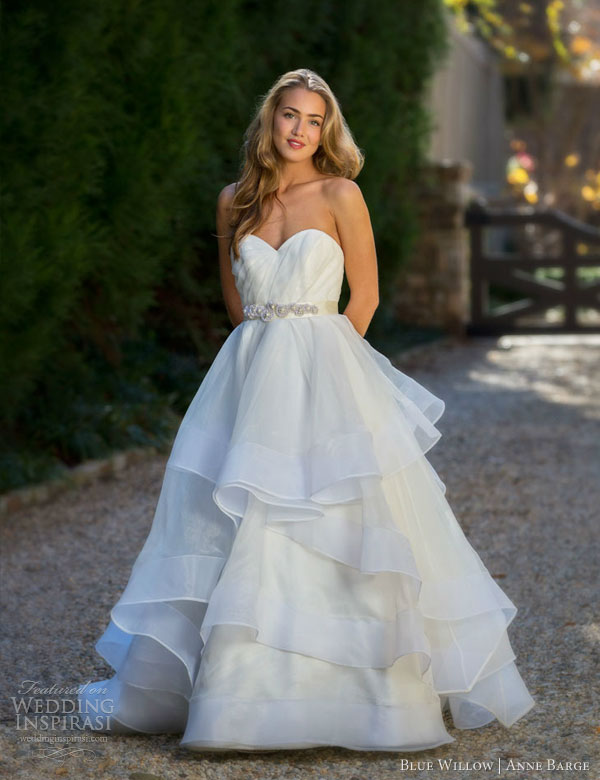 blue willow anne barge fall 2013 melody strapless ball gown wedding dress