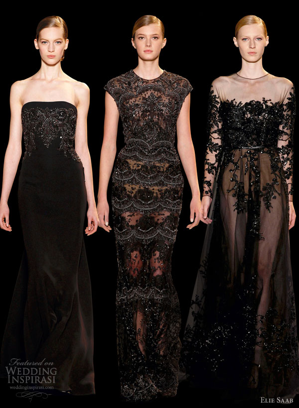 elie saab spring summer 2013 couture black gowns sleeves