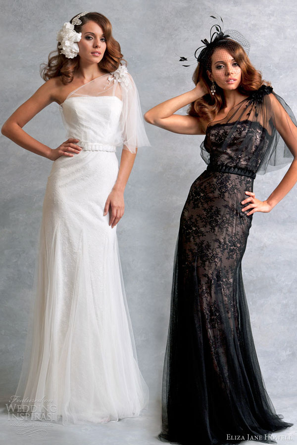 eliza jane howell 2013 scarlet black white wedding dresses