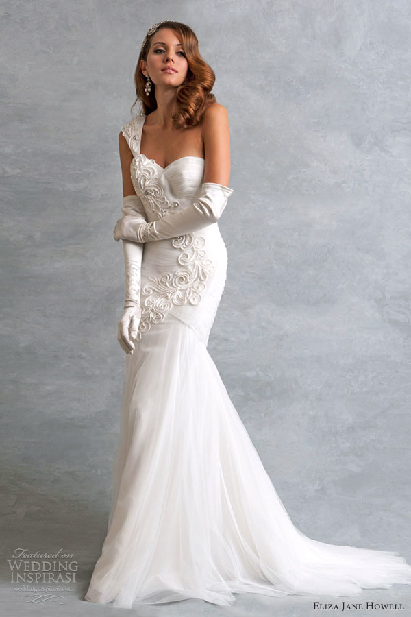 eliza jane howell vintage style weddng ava one shoulder mermaid gown