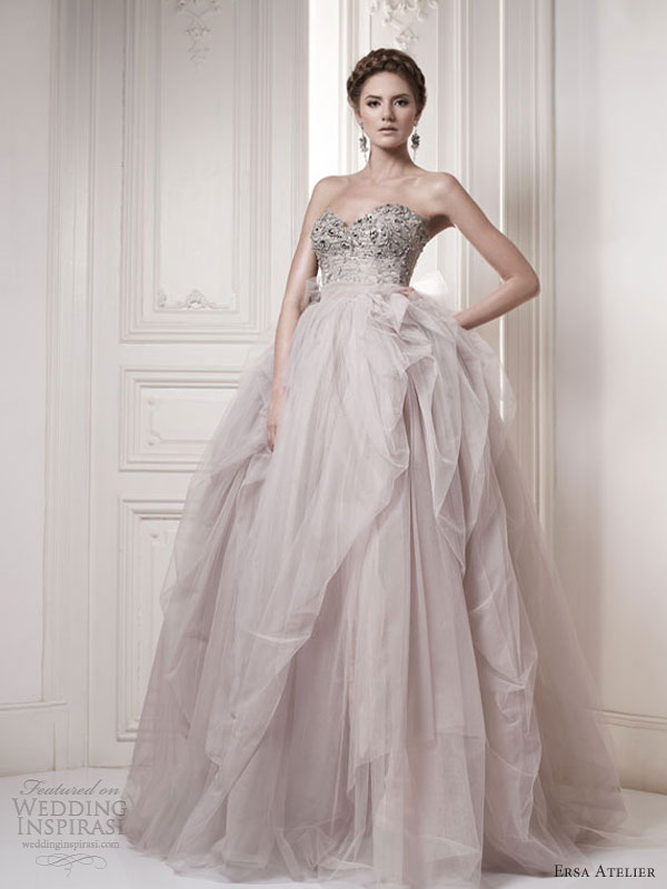 ersa atelier bridal 2013 color wedding dresses