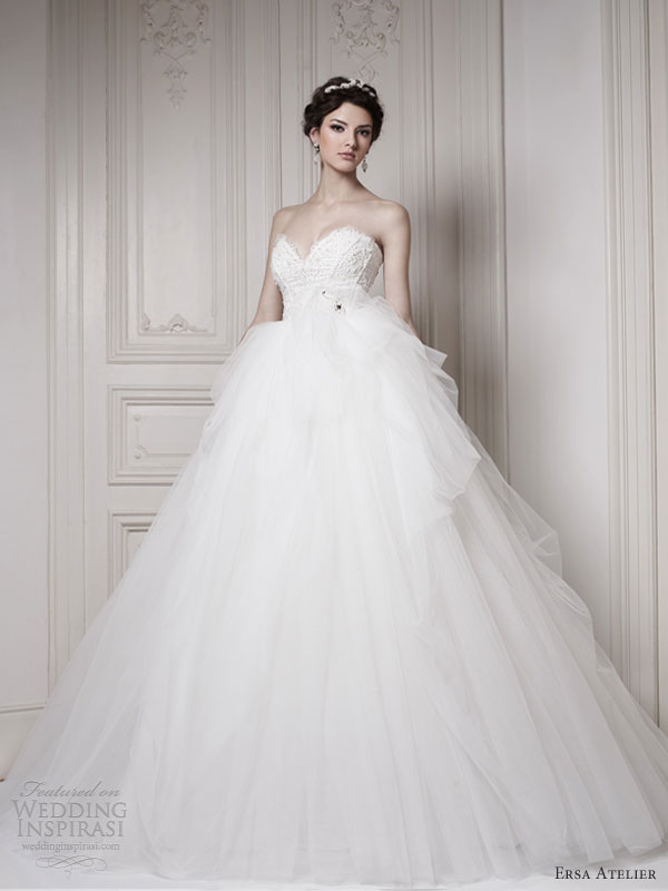 ersa atelier bridal 2013 strapless princess ball gown