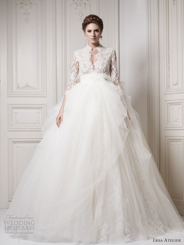 ersa atelier wedding dresses 2013 long sleeve ball gown