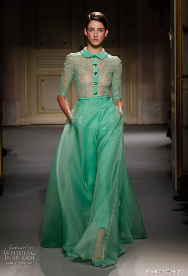 georges hobeika spring summer 2013 couture green gown