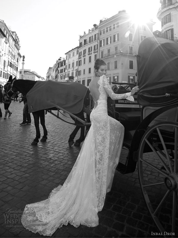 inbal dror 2012 wedding dress side back