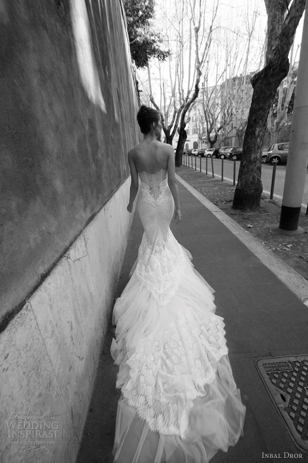 inbal dror bridal strapless mermaid gown train