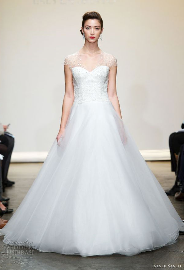 ines di santo bridal spring 2013 regina wedding dress illusion neckline