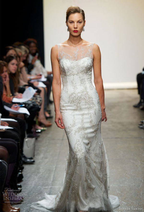 ines di santo wedding dresses spring 2013 adda beaded tulle sleeveless sheath