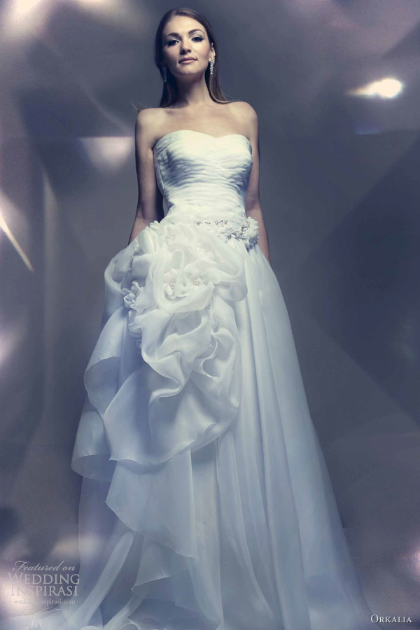 orkalia 2013 couture bridal gown strapless wedding dress