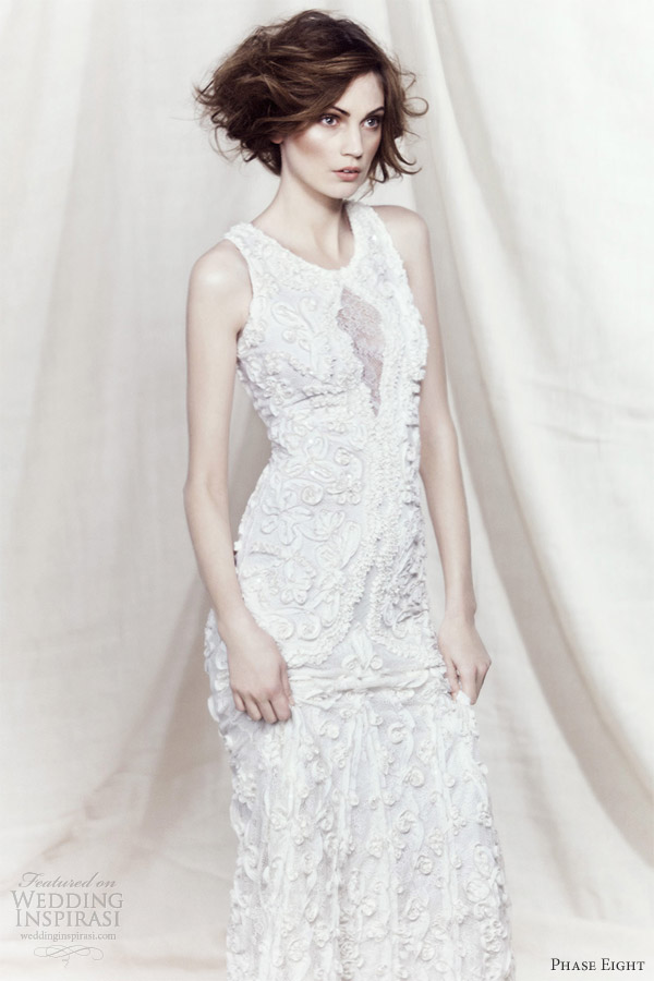 phase eight bridal 2013 louisa ribbon tapework sleeveless wedding dress