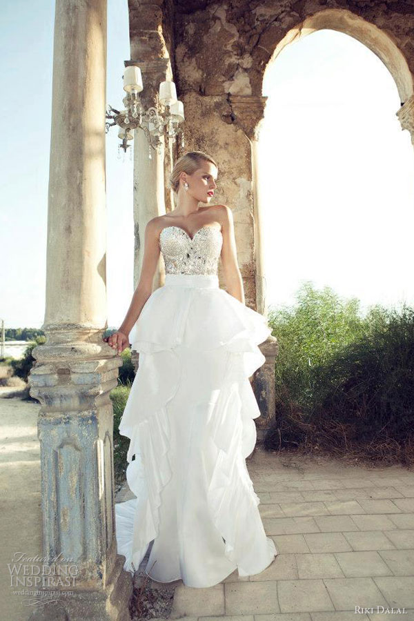 riki dalal 2013 bridal strapless gown