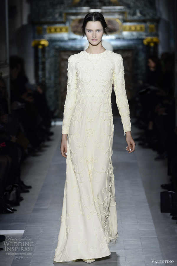valentino spring 2013 couture collection piped icing long sleeve dress