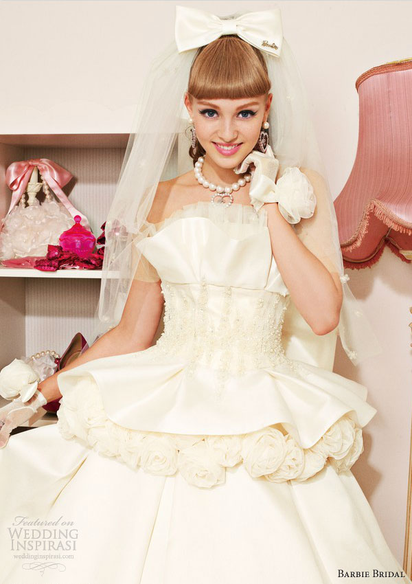 barbie wedding dress 2013 off white strapless ball gown bb0106