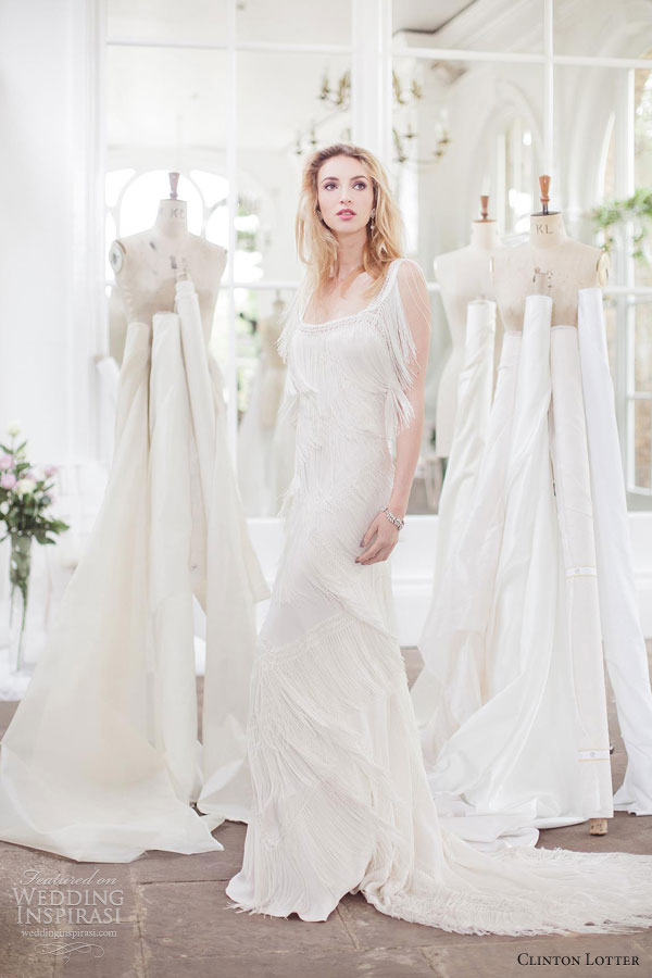 clinton lotter wedding dresses  2013 ava fringe gown