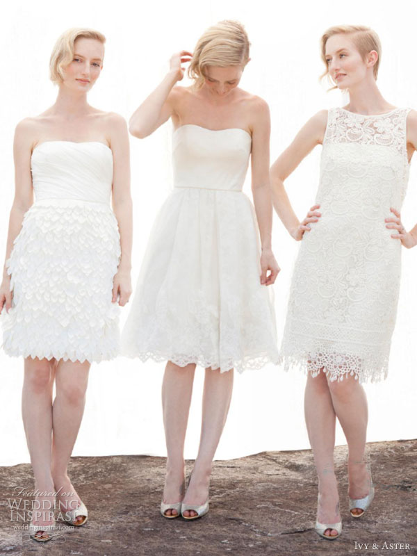 ivy aster short wedding dresses fall 2013 lace bridal gowns