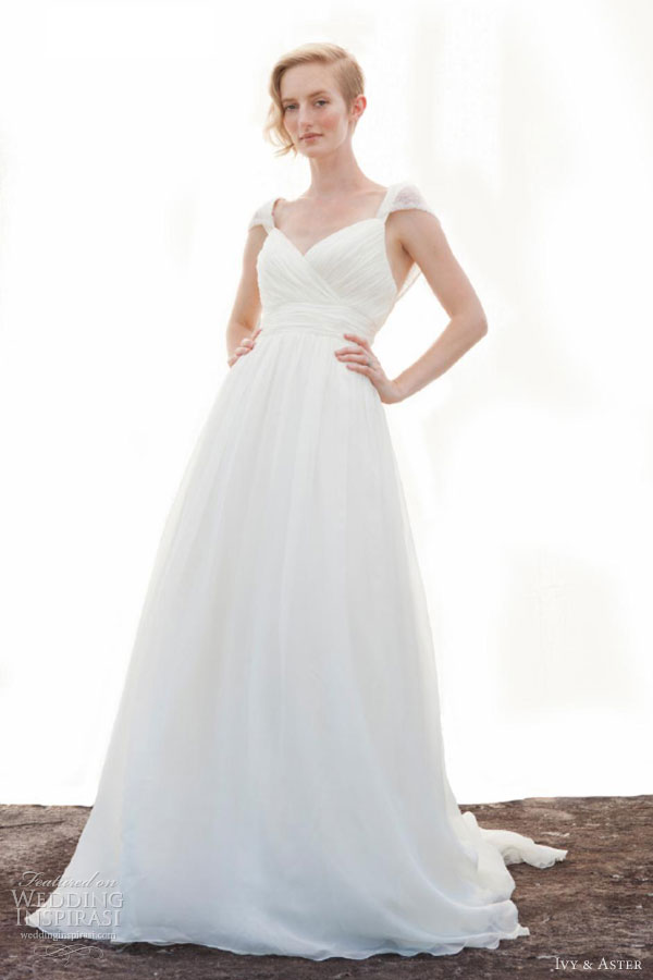 ivy aster wedding dresses fall 2013 sugar plum gown cap sleeves