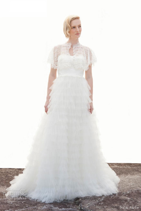 ivy aster wedding dresses fall 2013 sweet caroline with shawl