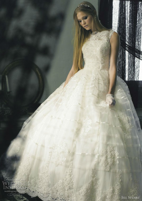 jill stuart wedding dress 2013 off white sleeveless ball gown 0135