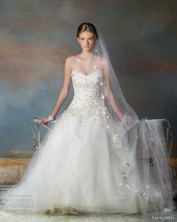 liancarlo bridal fall 2013 wedding dress style 5838 strapless gown