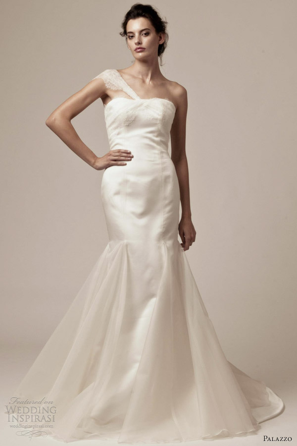 palazzo bridal 2013 ariel one shoulder