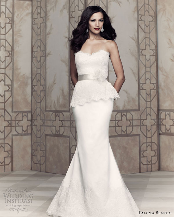 paloma blanca bridal 2013 peplum wedding dress 4362