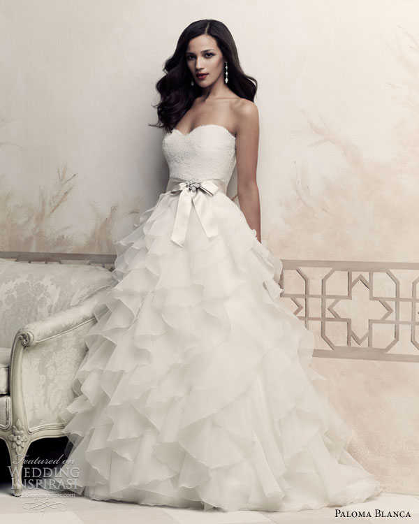 paloma blanca wedding dresses 2013 strapless gown style 4363