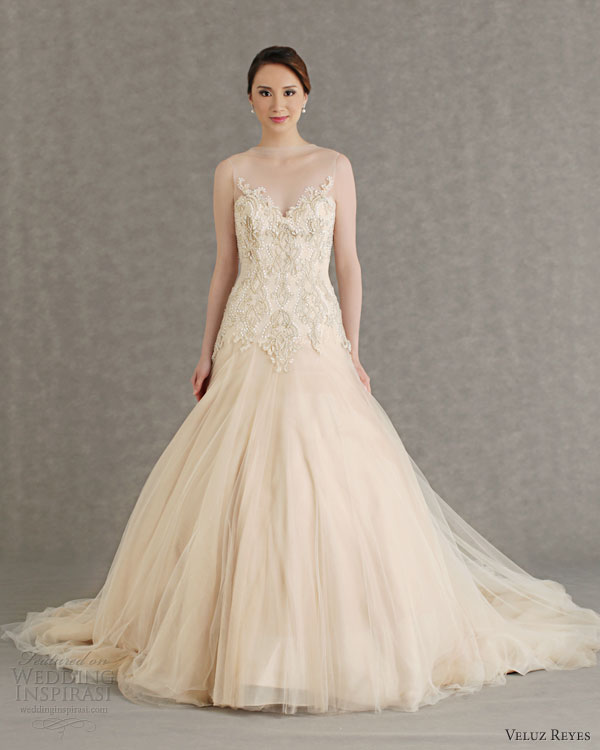 veluz reyes wedding dresses 2013 bridal rtw bianca gown peach