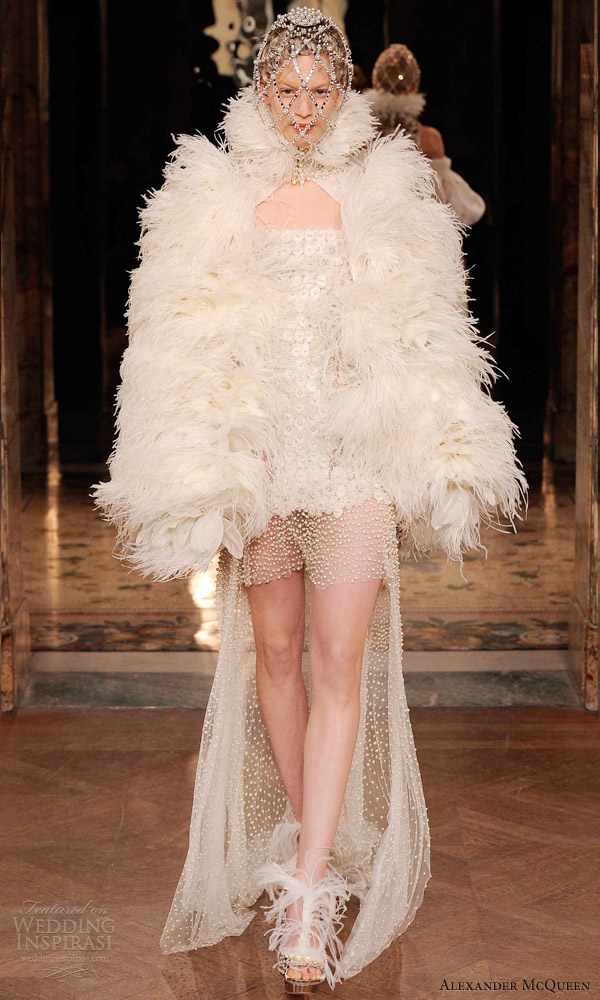 alexander mcqueen fall 2013 ready to wear feather dress