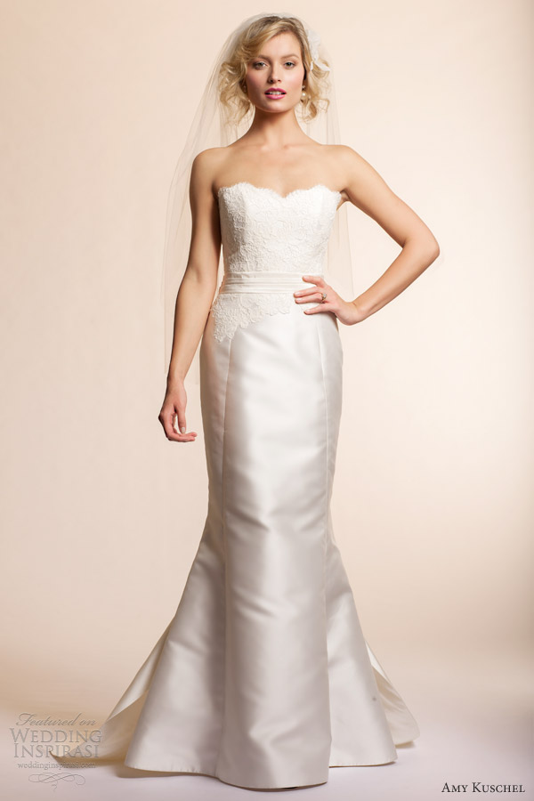 amy kuschel bridal 2013 brooke strapless mermaid wedding dress