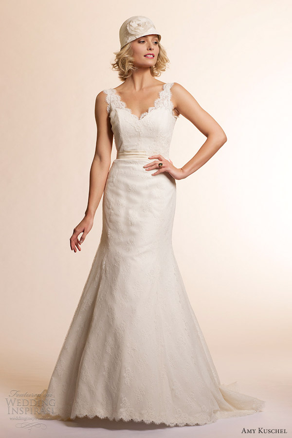 amy kuschel bridal 2013 sierra sleeveless lace trumpet gown -- dresses with a cause