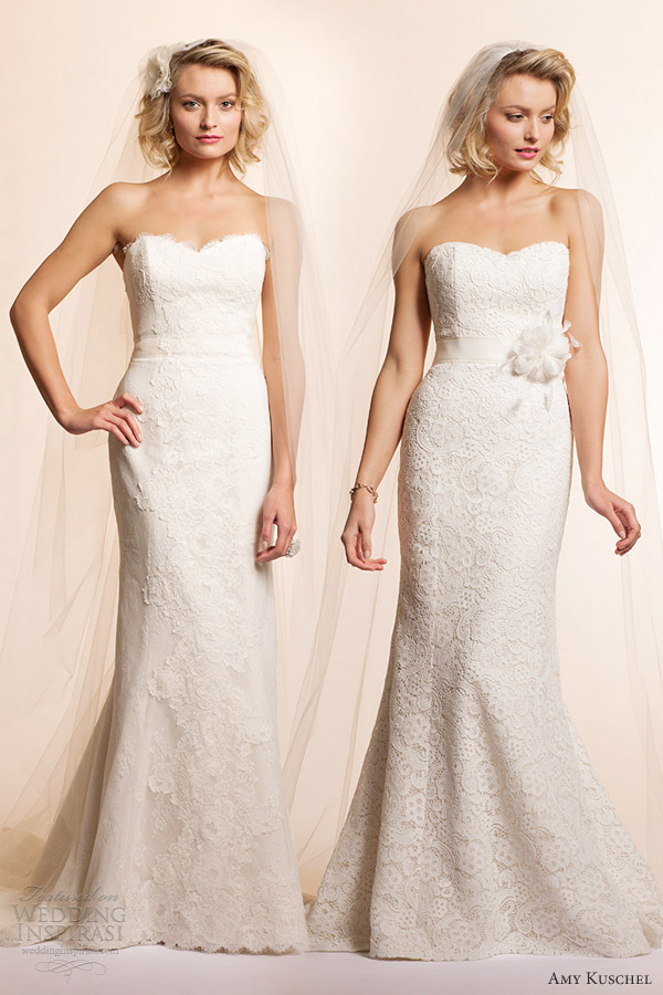 amy kuschel bridal 2013 strapless lace wedding dresses rosemary lavender