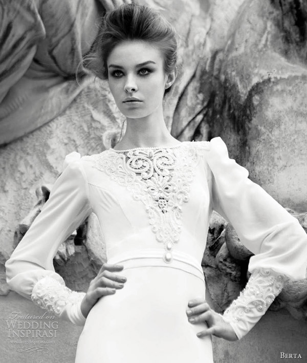 berta wedding dresses 2013 long bishop sleeves