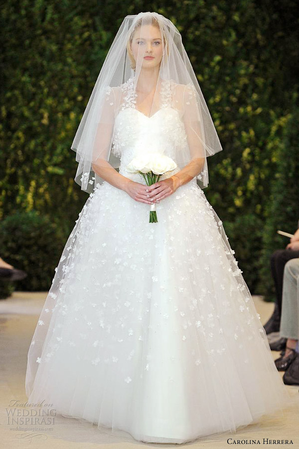 carolina herrera wedding dresses spring 2014 abegail flower applique gown