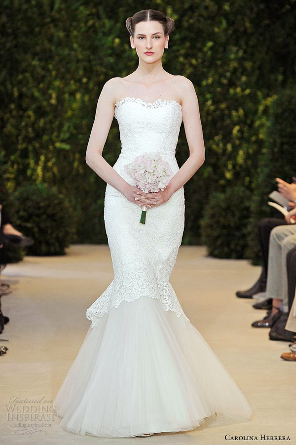 carolina herrera wedding dresses spring 2014 alexis strapless mermaid gown