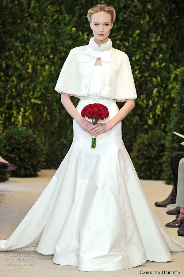 carolina herrera wedding dresses spring 2014 alice fit flare gown cape