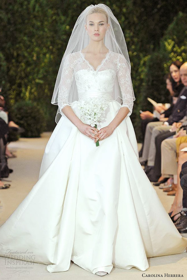 carolina herrera wedding dresses spring 2014 annemarie sleeve ball gown