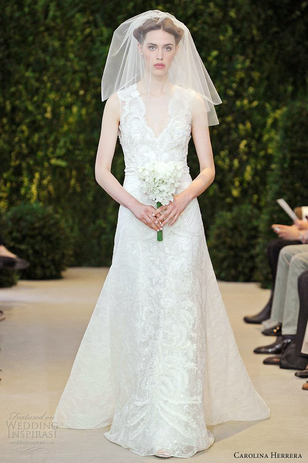 carolina herrera wedding dresses spring 2014 audrey sleeveless lace gown