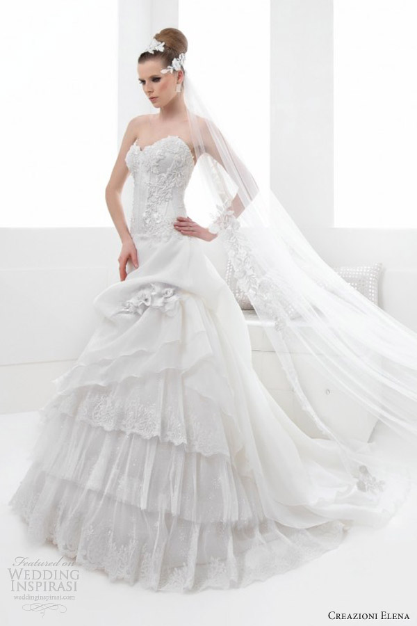 creazioni elena 2013 bridal strapless ball gown pick up