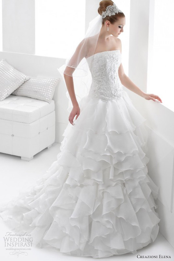 creazioni elena 2013 bridal strapless ball gown
