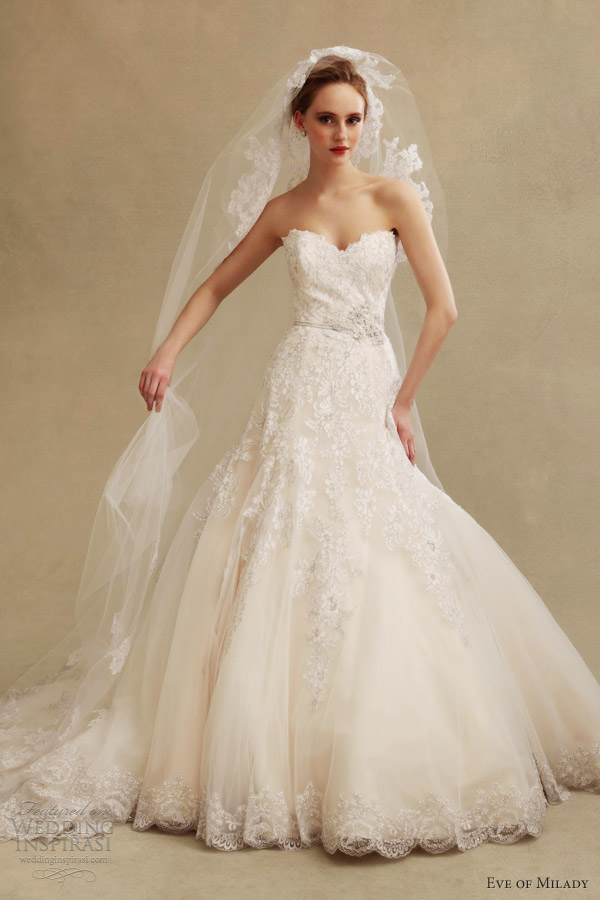 eve of milady fall 2013 eve muscio couture 4298 strapless wedding dress