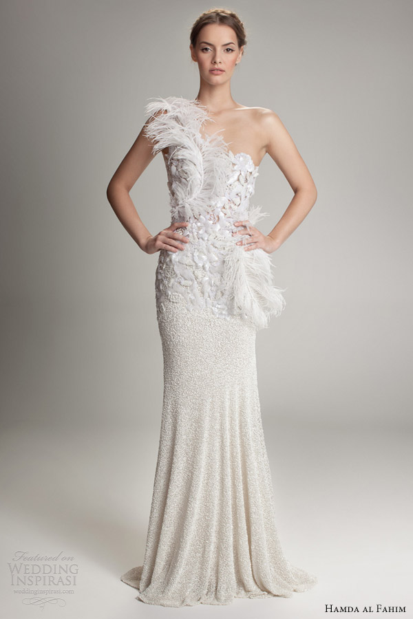 hamda al fahim fall 2012 2013 one shoulder wedding dress